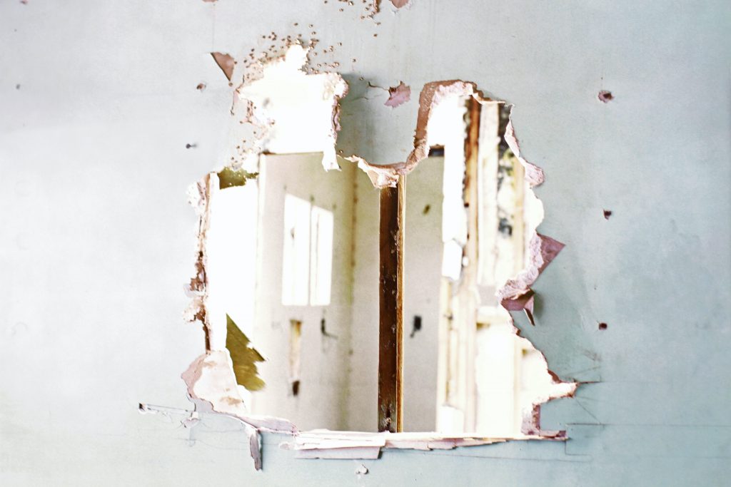 Drywall in need of repair.