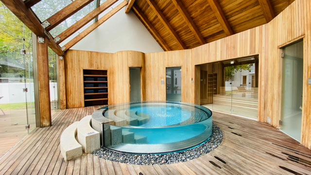 sauna in modern setting